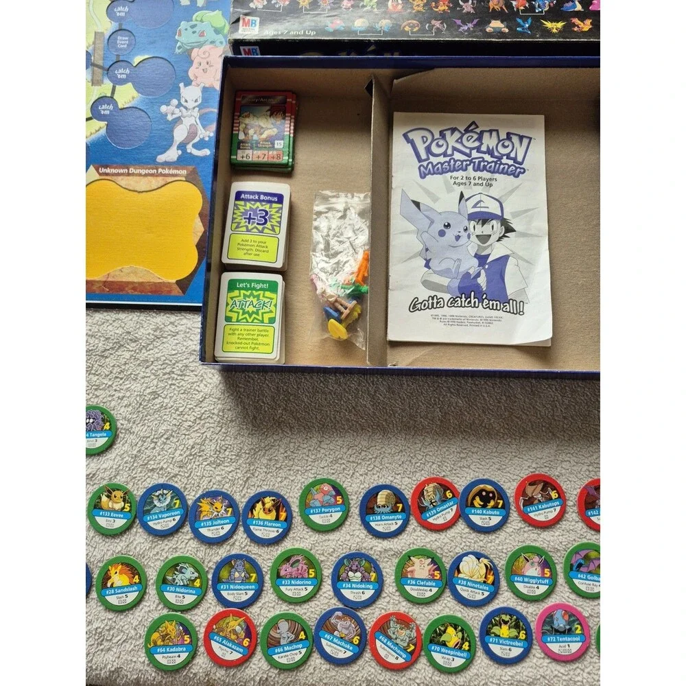 Hasbro Pokemon Master Trainer Game Board 1999 Edition